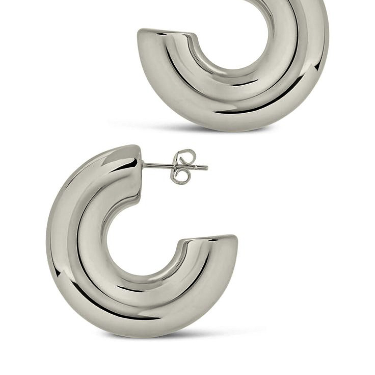 Silver 925s | Chunky Round Thick Hoops