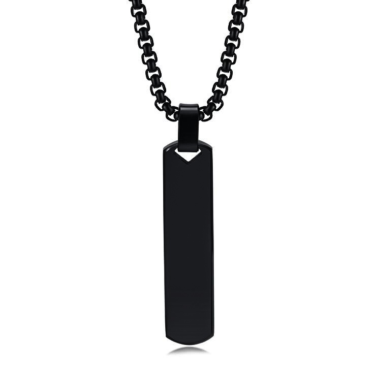 Black Bar & Chain Pendant