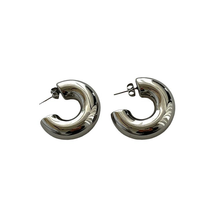 Silver 925s | Chunky Round Thick Hoops