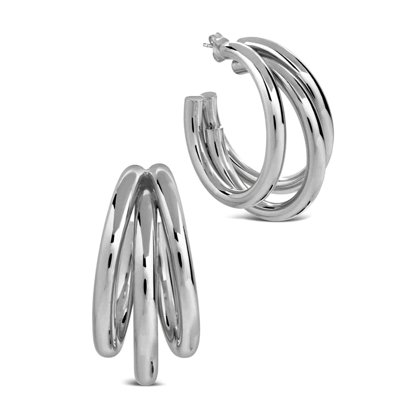 Silver 925s | Chunky Three-Hoop Earrings