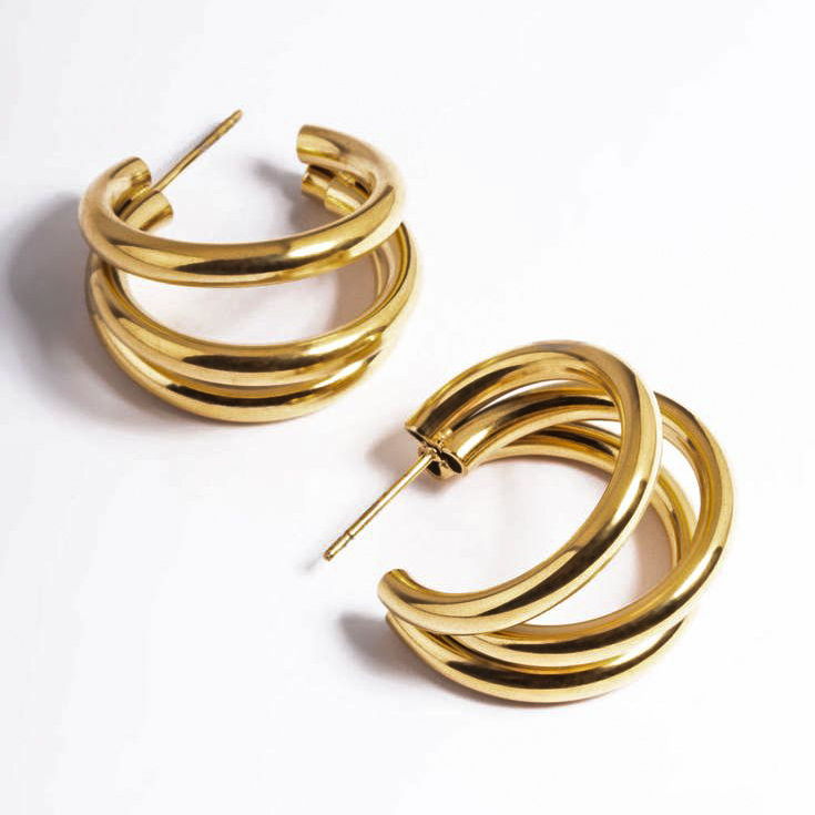 GP Chunky Three-Hoop Earrings