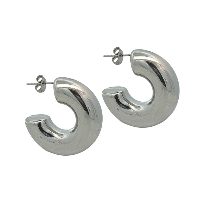 Silver 925s | Chunky Round Thick Hoops
