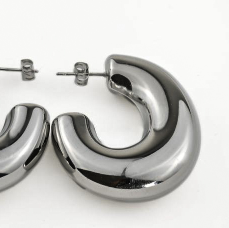 Silver 925s | Chunky Round Thick Hoops