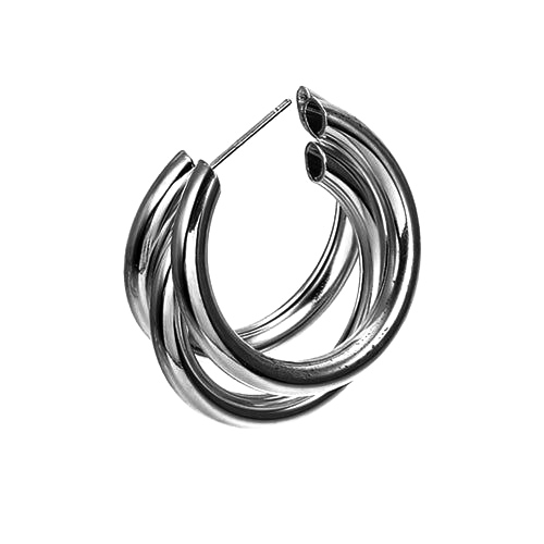 Silver 925s | Chunky Three-Hoop Earrings