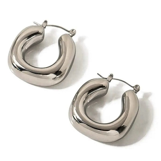 Silver 925s | Chunky Box Hoops