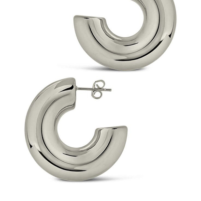 Silver 925s | Chunky Round Thick Hoops