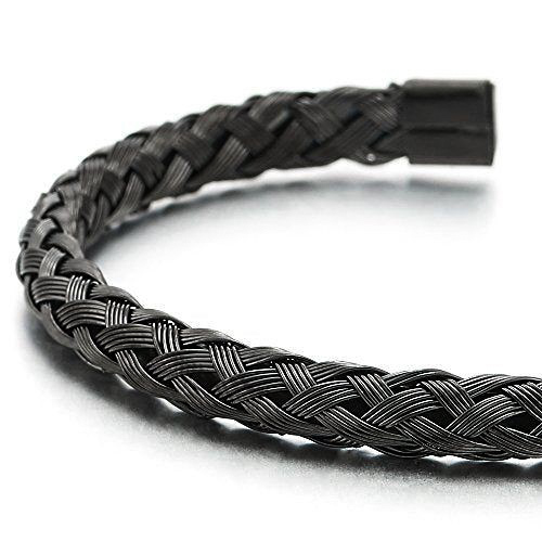 Black Braided Cuff Bracelet