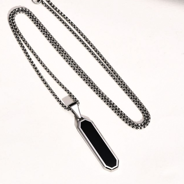 Silver-Black drop Pendant