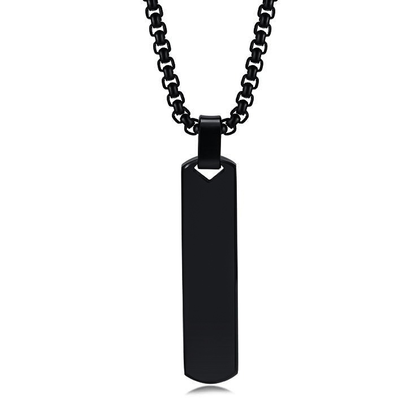 Black Bar & Chain Pendant