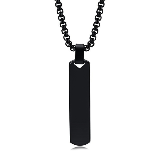 Black Bar & Chain Pendant