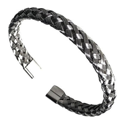 Silver 925s Braided Cuff Bracelet