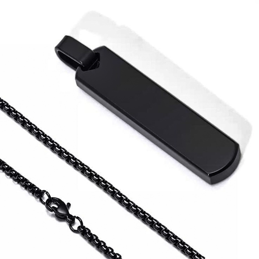 Black Bar & Chain Pendant