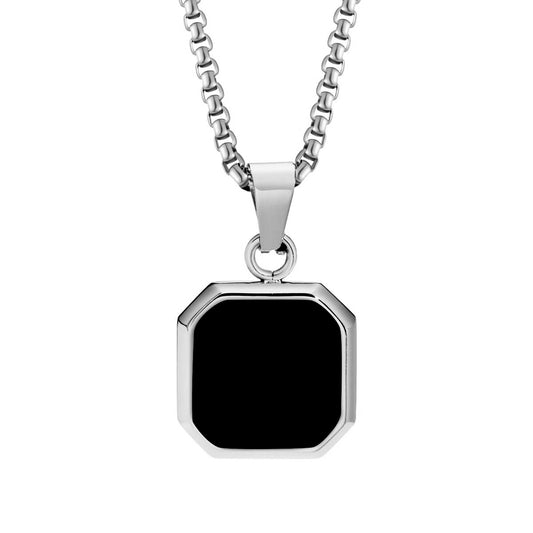 Classics |Silver Black Onyx Pendant Necklace