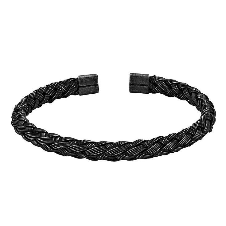 Black Braided Cuff Bracelet