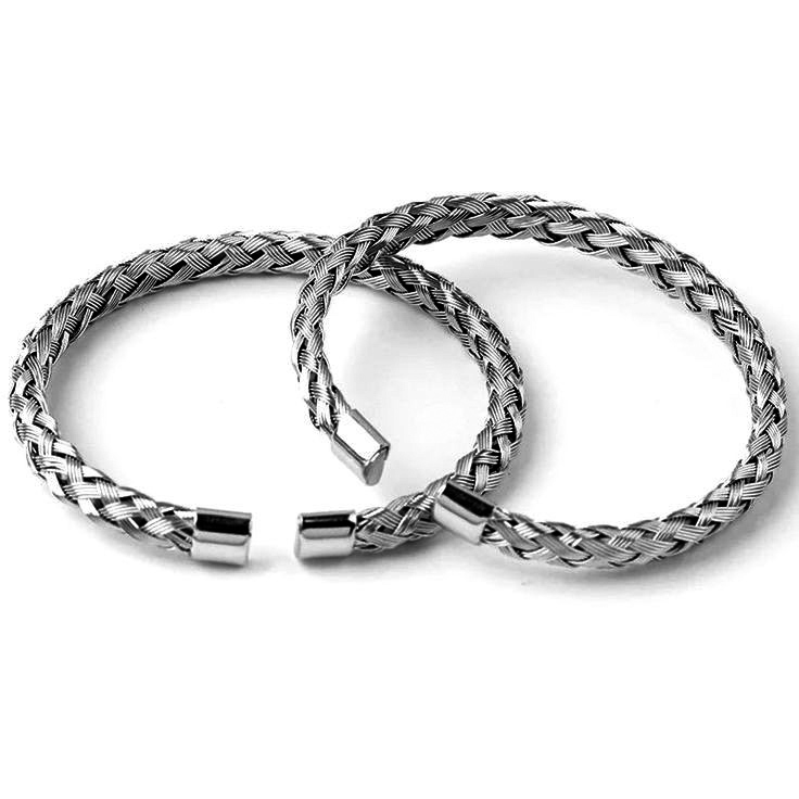 Silver 925s Braided Cuff Bracelet